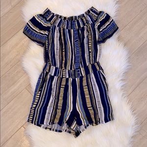 LOFT Striped Romper NWT